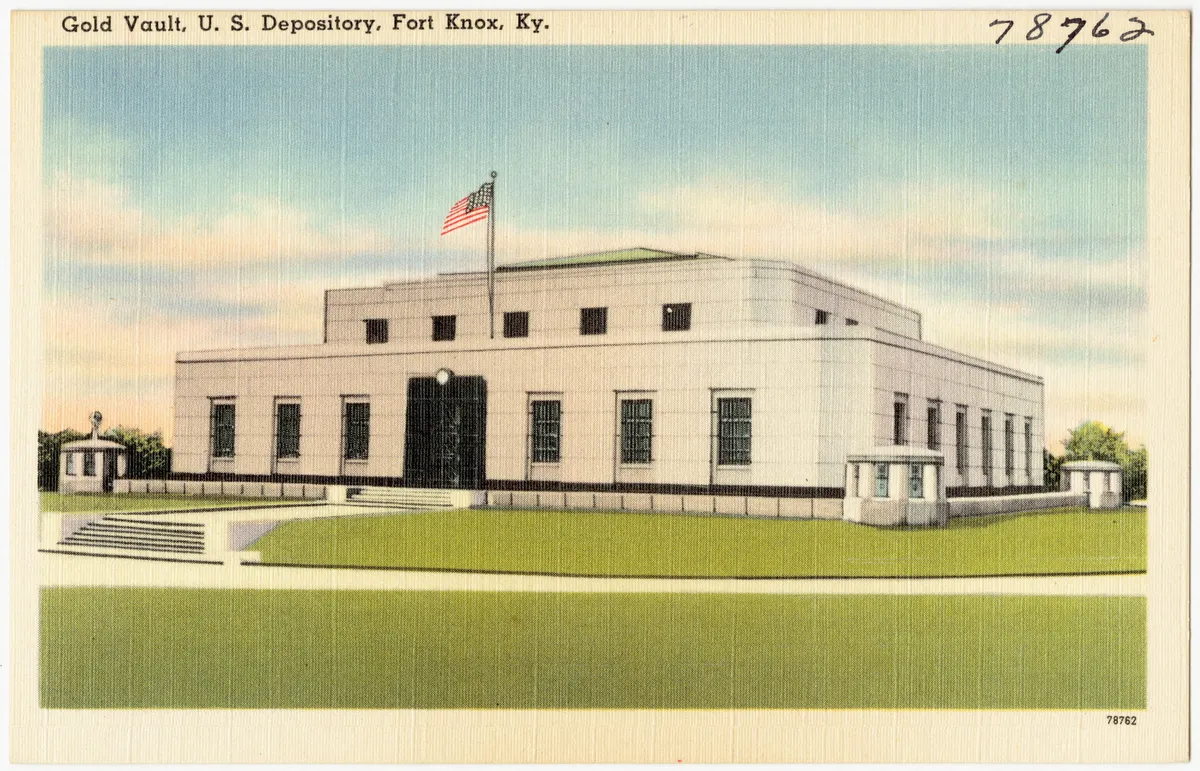 โปสการ์ดห้องนิรภัยทองคำ Fort Knox รัฐเคนทักกี