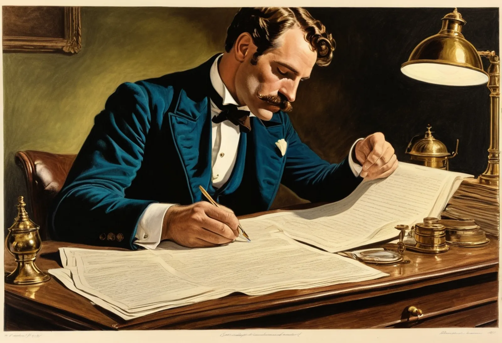 A man writes in a ledger by the window — the film’s picture of Richard Wyckoff